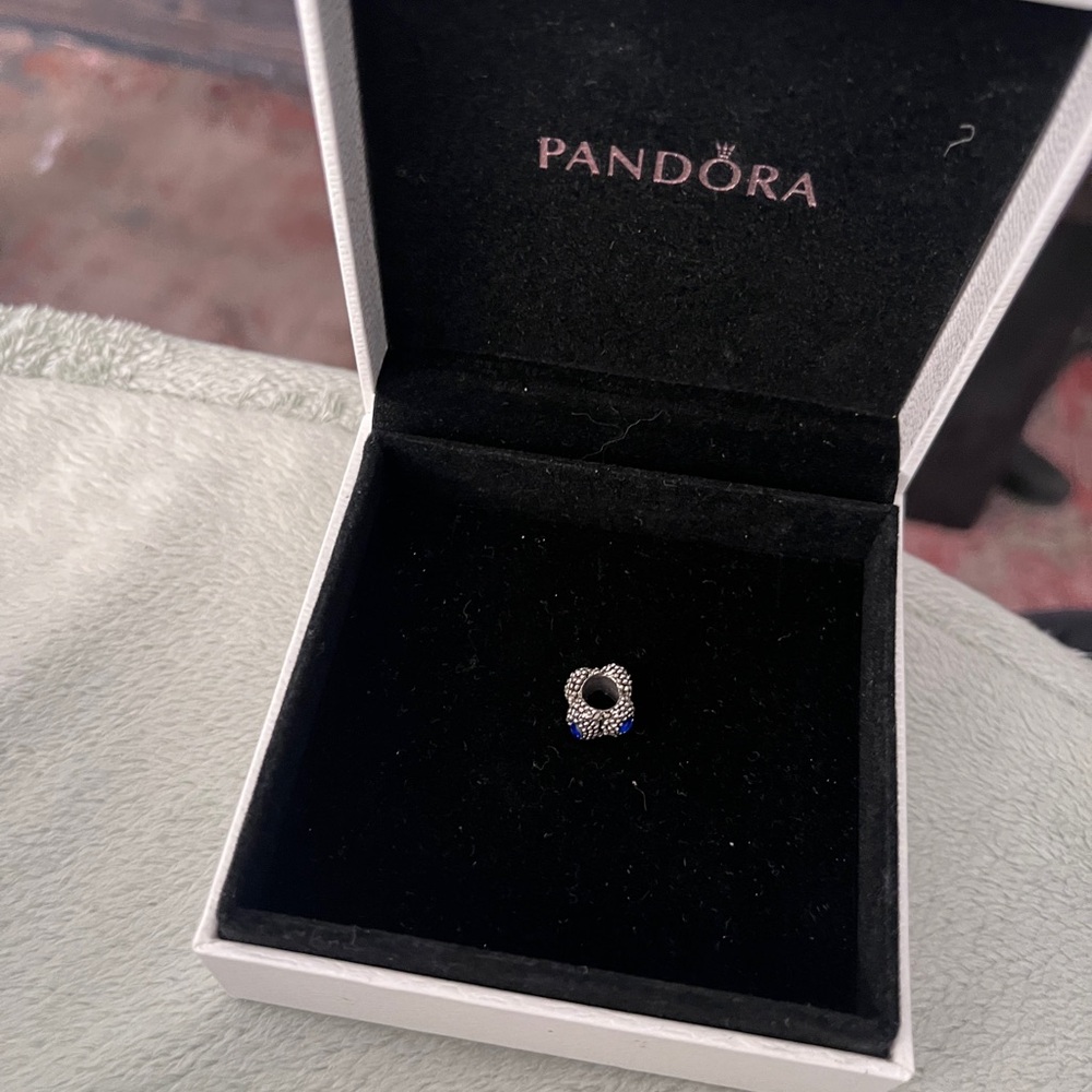 Pandora Silver Charm with Blue Accent